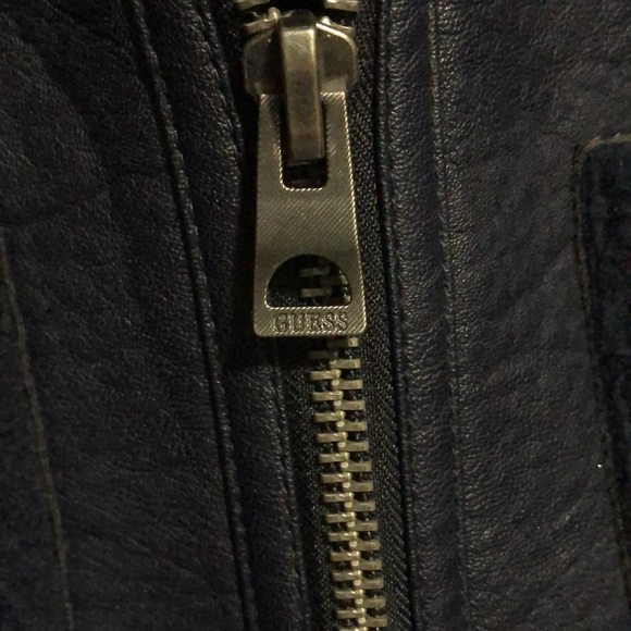 Guess Sherpa/ Shearling faux leather cropped bomber coat - Picture 3 of 14